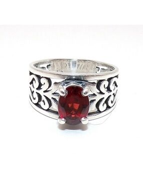 James Avery Adoree Gemstone Ring Garnet Sterling Silver Size 6.5